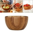 thumbnail image 4 of Premium Round Natural Wooden Salad Bowl Utensils Fruit Serving Bowls 10x6cm, 4 of 6