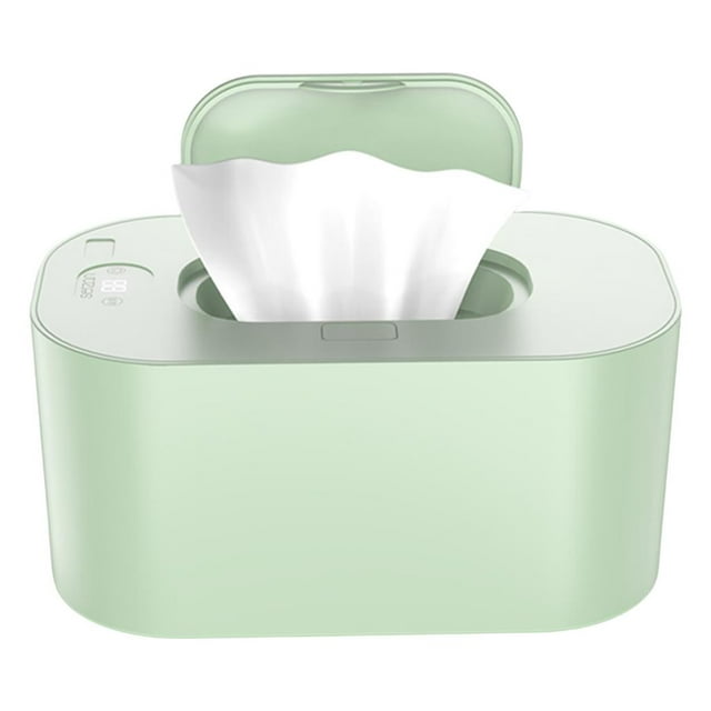 Calentador de toallitas húmedas para bebés, sin BPA, con enchufe USB, 10 W, estuche para toallitas, para uso doméstico y en coche. Verde Temperatura constante