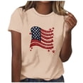 thumbnail image 2 of Xdegoge 4Th of July Patriotic T Shirts for Women USA American Flag Short Sleeve Crewneck Stars and Stripes Glitter Graphic Print Casual Soft Summer Tops, 2 of 5