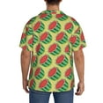 thumbnail image 3 of Uemuo Summer Watermelon Pattern Cotton Linen Short Sleeve Shirts,Casual Lightweight Button Down Shirts,Vacation Beach Summer Tops-4X-Large, 3 of 7