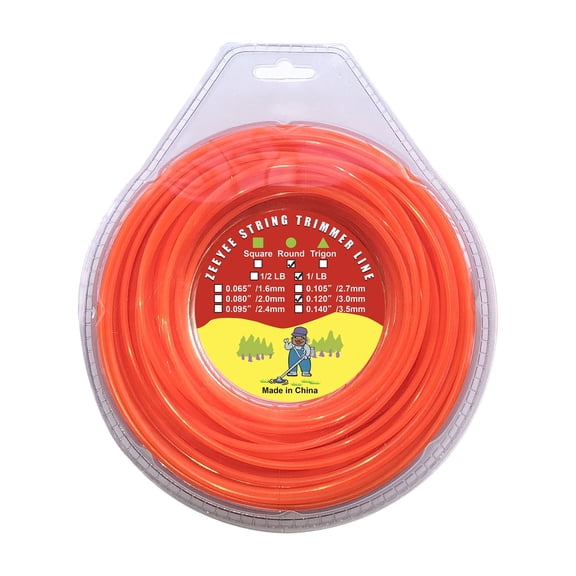 .120 Inches Round String Trimmer Lines Weed Eater Cord Orange, 1 Pound