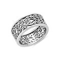 thumbnail image 2 of 925 Sterling Silver Oxidized Platinum Plated Filigree Heart Women Valentines Day Gifts Ring, 2 of 4