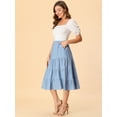 thumbnail image 2 of INSPIRE CHIC Falda Larga A Media Pierna Con Bolsillos Escalonados Y Una Línea Para Mujer Azul XL, 2 of 6
