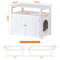 thumbnail image 2 of HomGarden Cat Hidden Washroom Pet Litter Box Enclosure Furniture Wooden Cabinet W/Storage Shelf - White, 2 of 10