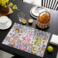 thumbnail image 3 of Blue Purple Gnomes Placemats Set of 4, Spring Hydrangea Flower Leaf Pink Plaid Placemats for Dining Table, Place Mats for Kitchen Tabletop, Waterproof Wipeable Dining Table Mats Set, 3 of 9