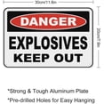 thumbnail image 2 of Danger Explosives Keep Out Sign 8"x12" - Aluminum Tin Warning for Home Outdoor Garden, High-Visibility Hazard Decor for Restricted Area, 2 of 8