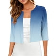 thumbnail image 2 of Hilenly Lightweight Cardigans for Women Open Front Cropped Cardigan Trendy 3/4 Sleeve Shrug Bolero, 2 of 8