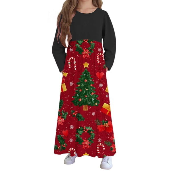 Burgundy Wine Boy Girl Girls Crewneck Spandex Happy Holiday Christmas Brunch Dress for Girls Long Sleeve Print Maxi Long Summer Fall Dress 2025 Clothing Trendy Y2K 13 Years - Walmart.ca Burgundy Wine Boy Girl Girls Crewneck Spandex Happy Holiday Christmas Brunch Dress for Girls Long Sleeve Print Maxi Long Summer Fall Dress 2025 Clothing Trendy Y2K 13 Years - Walmart.ca