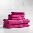 thumbnail image 2 of Baltic Linen Traditional 6 Piece Cotton Bath Towel Collection, Berry Pink, 2 of 4