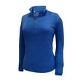 thumbnail image 1 of Monterey Club Women's Melange Jersey Performance Sport Top Long Sleeve Golf Polo Shirt #2361, 1 of 2