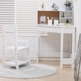 thumbnail image 2 of Kids Study Desk and Chair Set, White Corner Table with Adjustable Chair, Hutch, Cork Bulletic Board, Pen Holders, Small Art Table Homework Table Set for Children for Home School, 2 of 9
