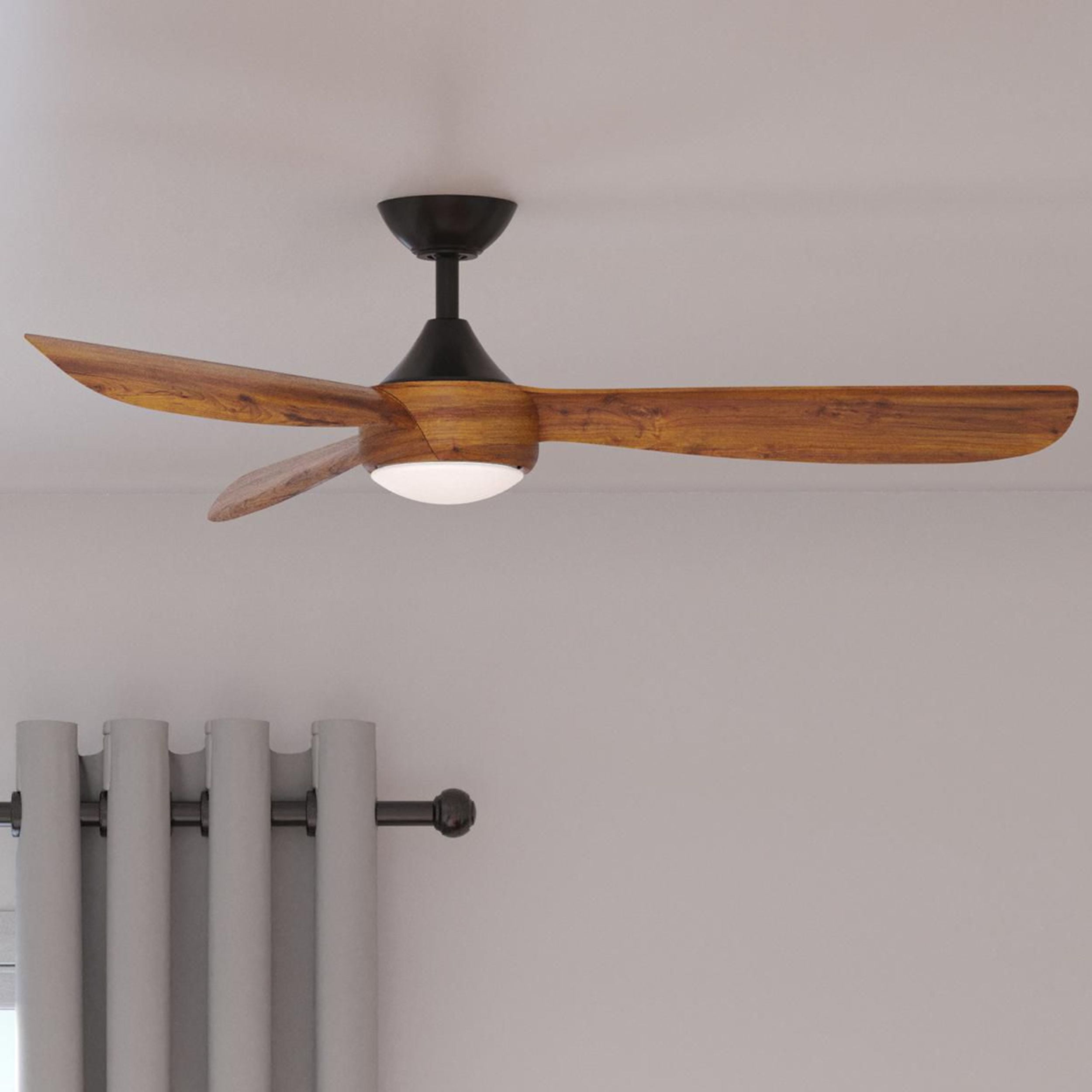 Avec Brechtin Collection 56'' Matte Black Modern 18W LED Indoor 3 Blade Ceiling Fan