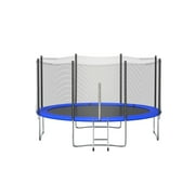 Timechee 14 ft Trampoline with Safe Enclosure Net, Outdoor Fitness Trampoline with Waterproof Jump Mat Safety Pad and Ladder for Kids Adults Outdoor, Load Capacity 600lb, Blue