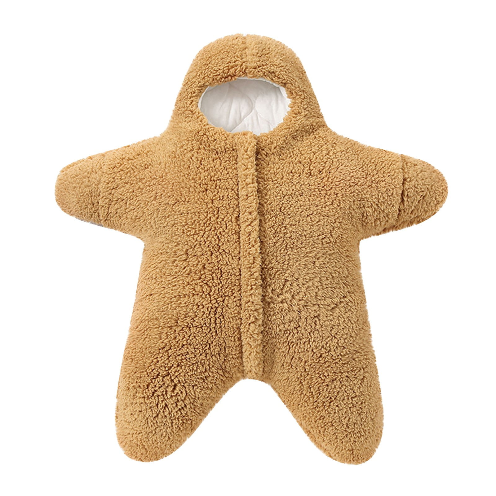 Baby Sleep Sack Boys Girls Fleece Winter Sleeping Long Sleeve Onesies Pajamas Star-Fish Warm Sleeping Bag Snowsuit, Khaki, 6 Months
