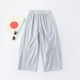 thumbnail image 5 of SGFCWSX Girls Wide Leg Pants Elastic Waist Loose Fit Casual Pants with Pockets Lightweight Summer Trousers for Kids Gray Size 5 Years, 5 of 5