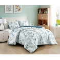 thumbnail image 2 of Chezmoi Collection Monica 2-Piece Boho Floral Comforter Set, Twin, Blue Gray White Tropical Flower Textured Printed Microfiber Lightweight Bedding Set, 2 of 9