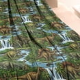thumbnail image 3 of Colorful Dinosaurs Waterfall Landscape Pattern Blanket,Comfortable Soft Lamb Wool Throw Blanket,All Season,Warm Lightweight Blankets for Sofa Bed Couch Living Room Chair,40"x50", 3 of 4
