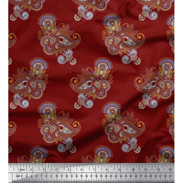 Soimoi Rayon Fabric Artistic Paisley Print Fabric by Yard 56 Inch Wide