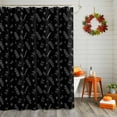 thumbnail image 2 of Shower Curtain 36"W x 78"L Thanksgiving Autumn Leaf Floral Pattern Black Fabric Shower Curtains Set with Hooks Water Repellent Bathroom Curtains Machine Washable Bathroom Accessories, 2 of 6