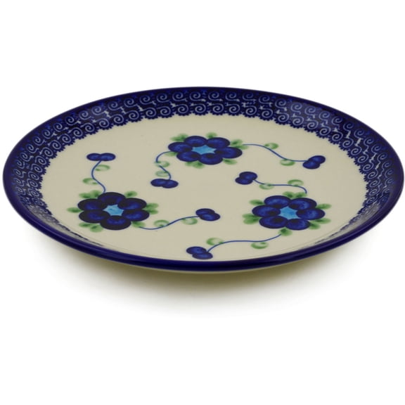 Polish Pottery 7½-inch Dessert Plate Hand Painted in Boleslawiec, Poland   Certificate of Authenticity