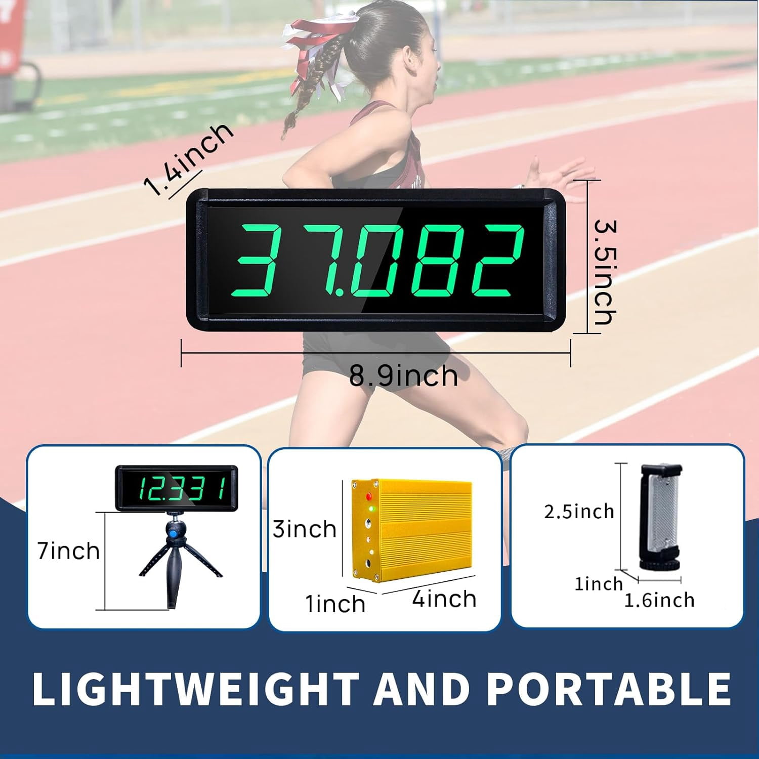 Battery Powered Wireless Laser Timer for Sprints Race Clock Running Stopwatch Electronic Bike Speed Training Skating Track Field Timer Motorcycle