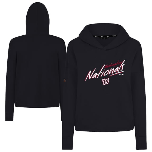 Women's Levelwear Black Washington Nationals Sweet Sizzle Tri-Blend Hoodie