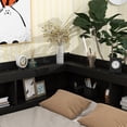 thumbnail image 6 of Bellemave Full Size Platform Bed with L-shaped Bookcases and Drawers Full Storage Platform Bed Frame with Built-in Shelves for Teens, No Box Spring Needed, Espresso Brown, 6 of 10