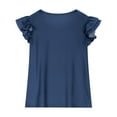 thumbnail image 4 of Mgmyaa Short Sleeve T-Shirt for Girls with Cute Flying Flutter Sleeves Summer 1/4 Sleeve Blouse Casual Ruffle Tee Tops, 4 of 8
