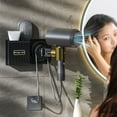 thumbnail image 1 of Bathroom Organizer On Clearance Lazy Hair Dryer Rack With Rotating Bracket, Hands-free Hair Dryer Rack, Wall-mounted Hair Dryer Rack, Adhesive Wall-mounted Hair Dryer Rack, Save Bathroom Space, 1 of 6