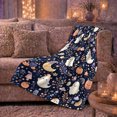 thumbnail image 6 of Ghost Pumpkin Scene Ghosts And Pumpkins Spooky Holiday Art Halloween Lovers Playful Harvest Motif Warm Flannel Blanket, Halloween Gift for Living Room and Family Room Home Decor, 6 of 9