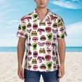 thumbnail image 4 of Balery Halloween Mouth Print Men's Hawaiian Shirts Short Sleeve Beach Shirt Relaxed Fit Vacation Button Down Shirts-XX-Large, 4 of 9