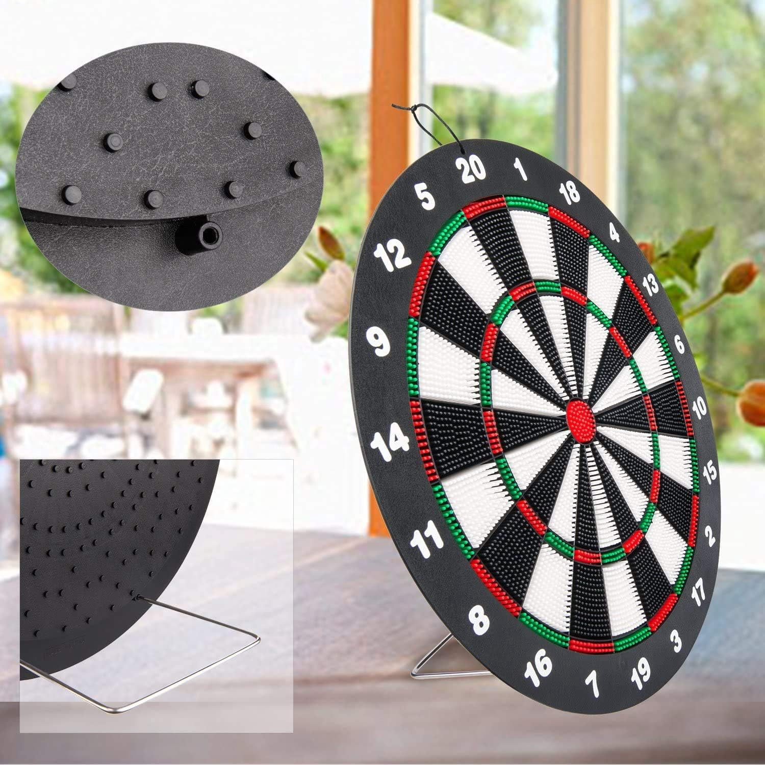 Bestyol Dart board,Safe Dartboard Set 42cm /16.5-inch for Children and Adults Dartboard with 6 Darts Set