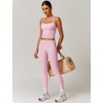 thumbnail image 4 of Set de entrenamiento QBGJTD, polainas sin mangas con espalda cruzada para mujer, color rosa S, 4 of 6