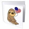 Cute Funny Patriotic Sloth with American Flag Balloon 1 Greeting Card with envelope gc-281349-5