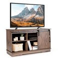 thumbnail image 1 of Costway Farmhouse Sliding Barn Door TV Stand Storage Cabinet Console w/ Adjustable Shelf, 1 of 10