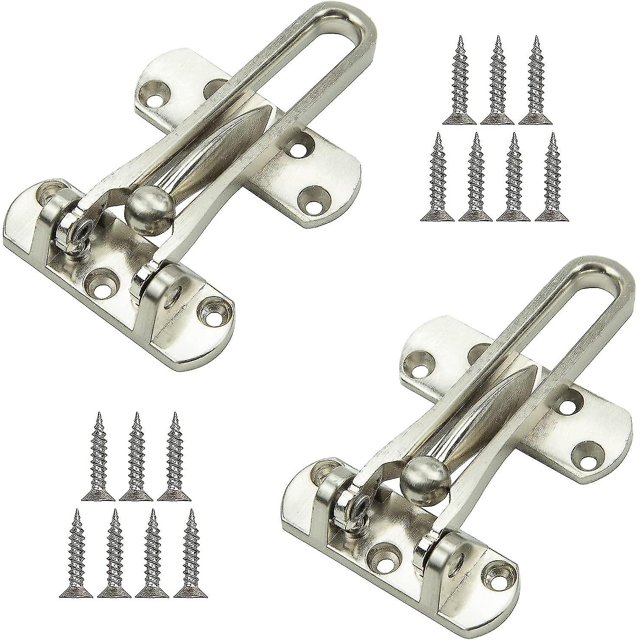 Paquete de 2 pestillos de puerta de acero inoxidable, soporte de puerta, pestillo abatible, pestillo de seguridad para puerta (negro)