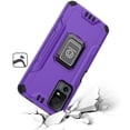 thumbnail image 3 of For TCL 40 XL Tough Metallic Hybrid Ring Kicstand + Screen Protector, Military Grade Heavy Duty TPU Shockproof Rugged Cover ,Xpm Phone Case [ Purple ], 3 of 5