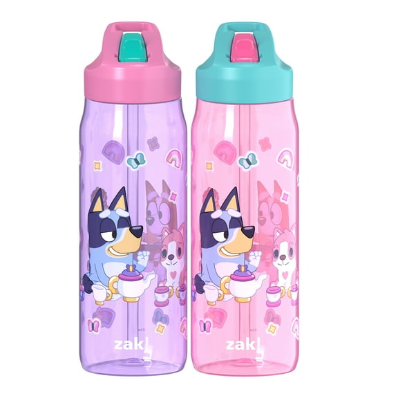 Zak Designs 2 Pack 20oz Bottle Bluey Purple/Pink