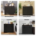 thumbnail image 4 of Ktaxon Farmhouse Sideboard with 2 Tilt Out Trash Can Cabinet 20 Gallon, Free Standing Kitchen Pantry Barn Door Style Laundry Sorter Cabinet, Black, 4 of 10