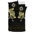 thumbnail image 2 of Juego De Cama Vikingo, Fenrir Cuervo Y Vegvisir Tatuaje Amarillo Rlt12, 2 of 6