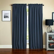 Blazing Needles 84-inch by 52-inch Twill Curtain Panels (Set of 2) - Navy Blue