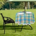 thumbnail image 6 of Coolnut Rainbow Glen Plaid Round Tablecloth 60In,Waterproof Round Table Cloths with Umbrella Hole and Zipper,Party Patio Table Covers for Outdoor Backyard /BBQ/Picnic, 6 of 7