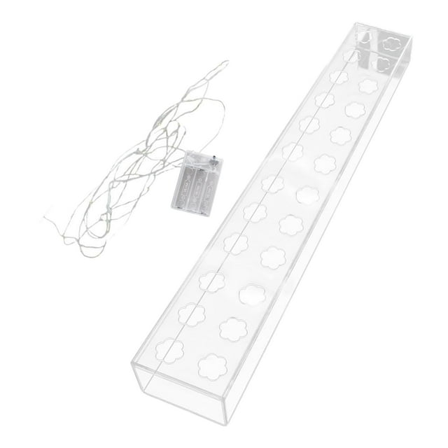 yuksok Rectangular Flower Vase Acrylic Flower Vase Clear Long Rectangle Vase Rectangle 60x10x6.5cm 24 Hole