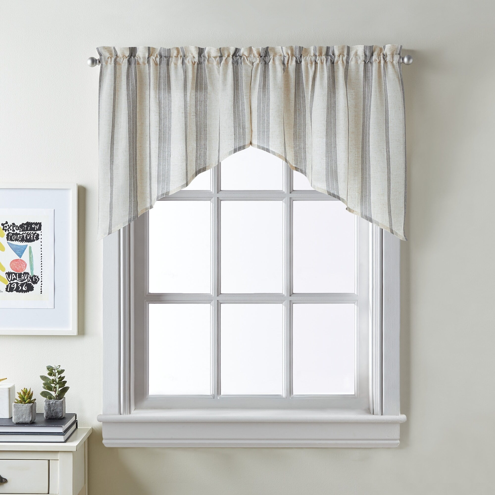 CHF McKenzie Valance Swag, Indoor Curtain, Polyester, Linen, Gray, Adult