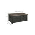 thumbnail image 4 of Wooden Lift Top Coffee Table with Drawers and Caster, Black and Brown, 4 of 4