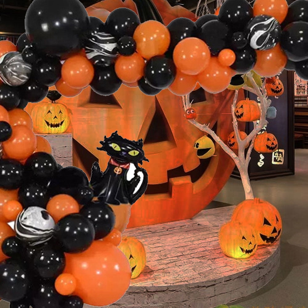 16" Black&Orange Balloons Happy Halloween Balloon Foil Letter Home Party Decor 