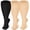 Black Beige Beige, variant on 3 Pairs Medical Sport Plus Size Compression Socks - 20-30mmHg Graduated Knee-High Support for Men & Women, Ideal for Soccer, Running, and Nurses