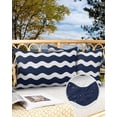 thumbnail image 3 of Blue and White Line Wave Stripe Outdoor Pillow Covers Set of 2,Decorative Waterproof Throw Pillow Case,Minimalist Seashore Geometric Art Cotton Linen Soft Cozy Cushion Pillowcases, 3 of 7