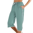 thumbnail image 2 of Delayuji Womens Capri Pant Loose Fit Casual High Waisted Lightweight Baggy Yoga Pants With Pockets Summer, 2 of 5