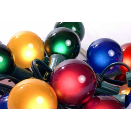 Pack of 50 Multi Color Satin G50 Replacement Christmas Light Bulbs for C9 Socket